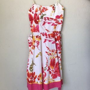 Floral Apron Dress with Waist Tie